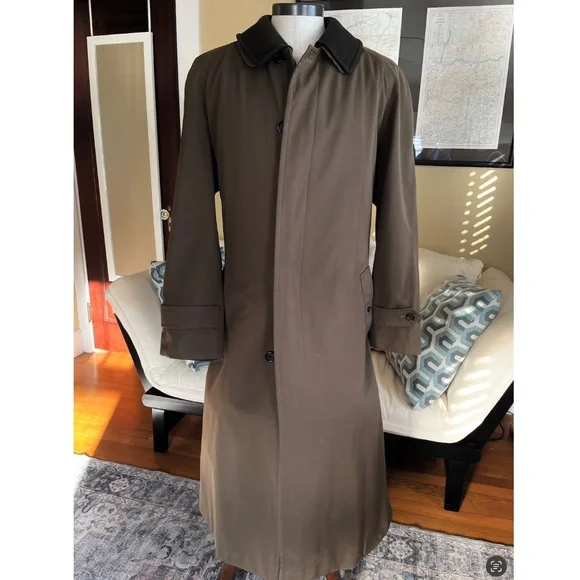 Burberry London 42T Lawrence Double-Lined Long Wool Overcoat Olive - Picture 2 of 9